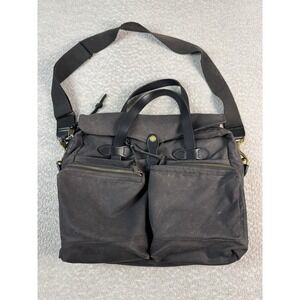 Filson 24 Tin Cloth Oiled Canvas Black Original Briefcase Messenger Bag